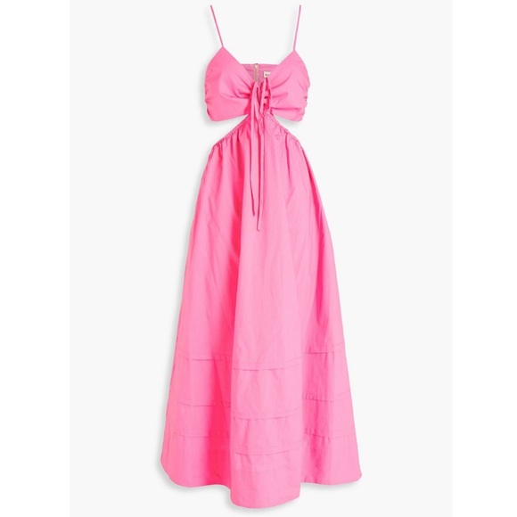 NICHOLAS Pink Dress Baylee Cotton Cut-Out Midi Dress US 6 - Picture 2 of 11